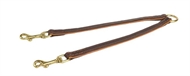 JHS Håndsyet Læderkobbel - Foret med Blødt Læder - Brun - Messing - 40 cm