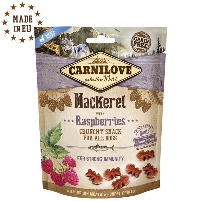 CARNILOVE CRUNCHY SNACK MAKREL & HINDBÆR