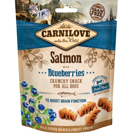 Carnilove CRUNCHY SNACK LAKS & BLÅBÆR 200 g 