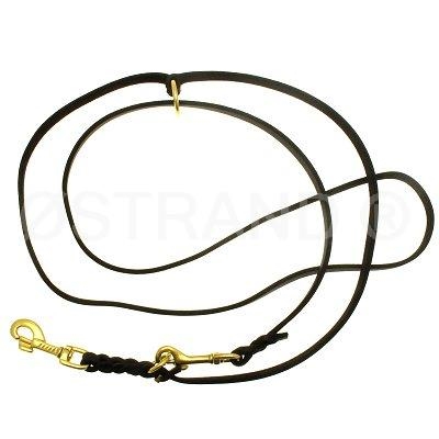 JHS Justerbar line  12 mm Sort med Messing karabinhage 