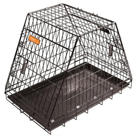 Hundetransportbur Pyramide Skrå for og bagside Premium