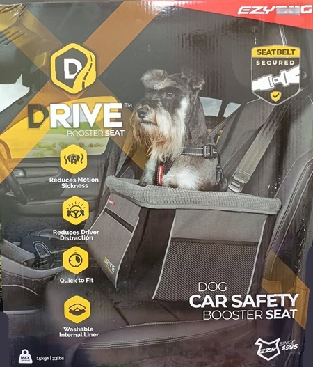 EzyDog Drive Booster Seat - Bilsæde til Hunde max. 15 kg - Mørkegrå