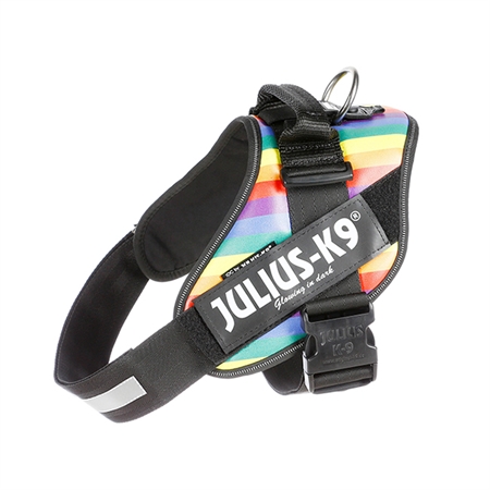 Julius K-9 IDC®-Hundesele Rainbow Kunstlæder limited edition