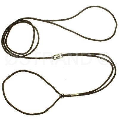 Udstillingsline Nylon rund 3 mm med svirvel Brun
