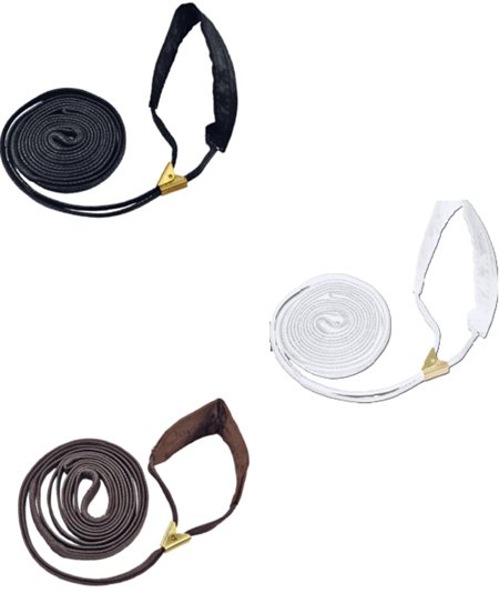 Udstillingsline Nylon flad med læder halsstykke 6 mm 