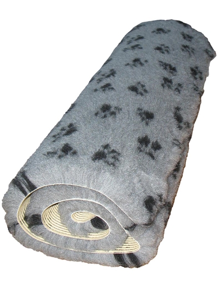 Vet Bed Grå med poter Gummibagside Anti slip Kraftig kvalitet 