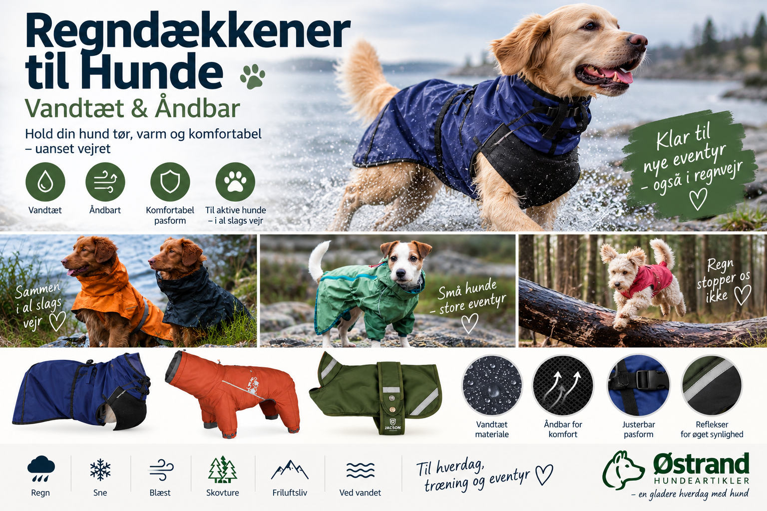 Regndækkener til Hunde – Vandtæt & Åndbar