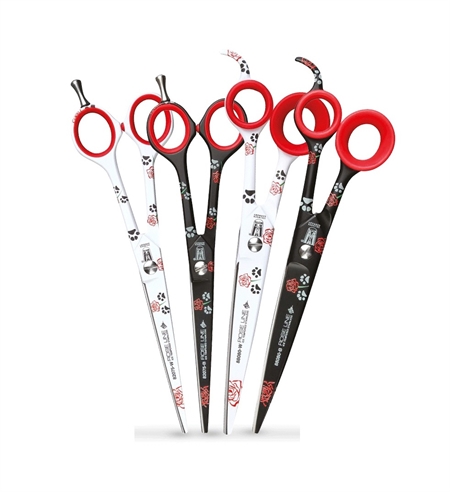 Rose Line 88080 Lige Groomingsaks – Pote & Rose Tryk – Professionel Bredbladet Hundesaks