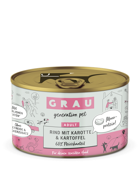 Okse med gulerod og kartoffel - Single Protein - Korn og glutenfri  200g