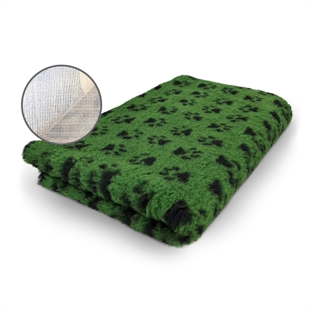 Vet Bed Grøn med poter Gummibagside Anti slip Kraftig kvalitet 